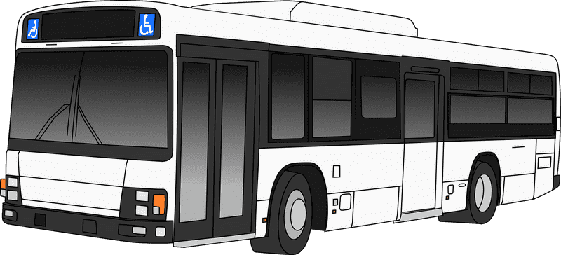 White School Bus with Accessible Features PNG