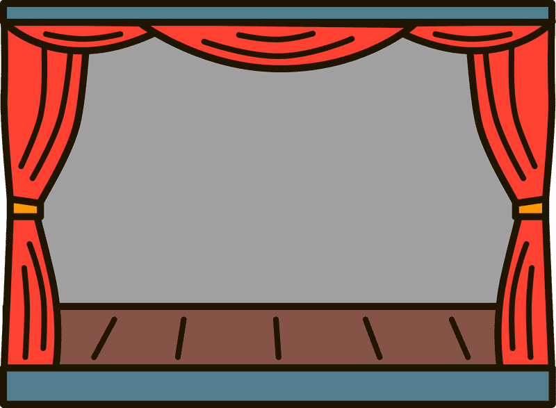 Concert Stage with Elegant Red Drapes PNG