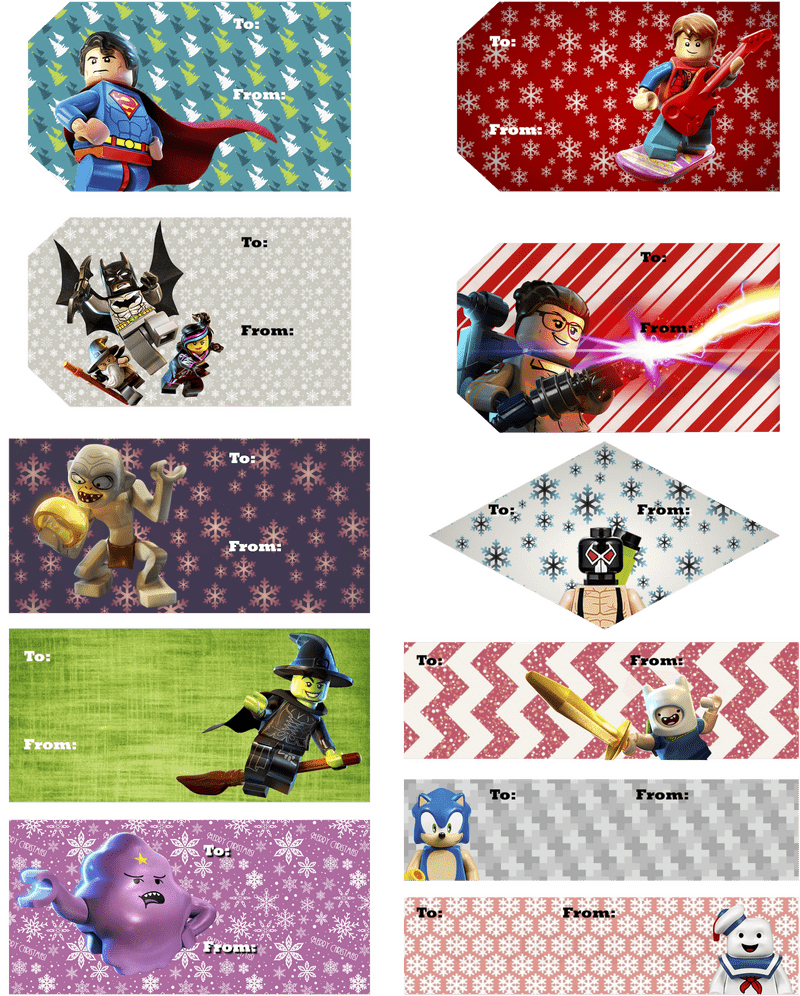 Lego Holiday Gift Tags Adventure PNG