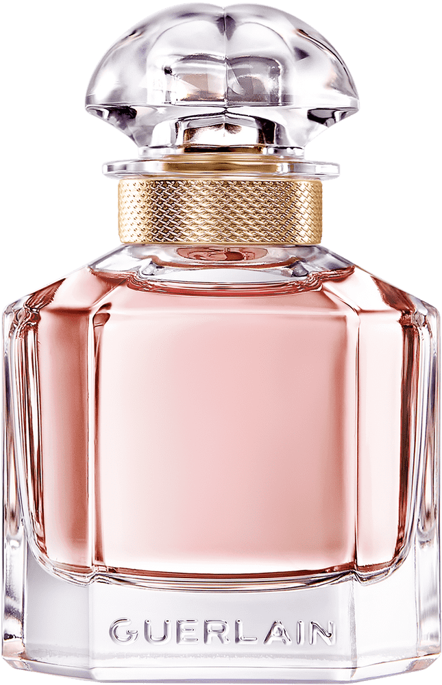 Elegant Guerlain Perfume Bottle with Chic Design PNG