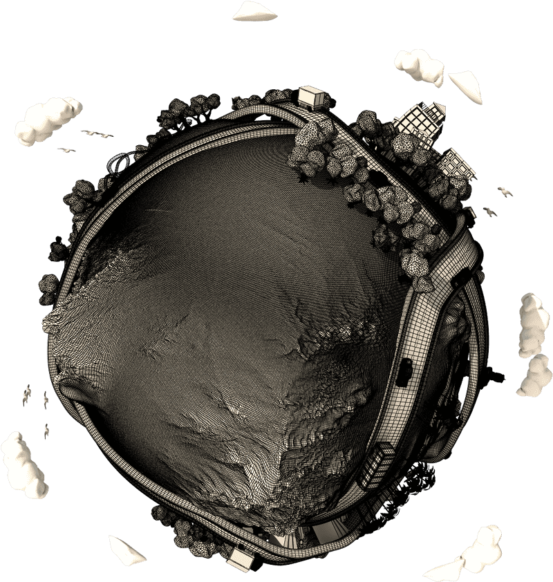 Planet of Urban Harmony and Nature PNG