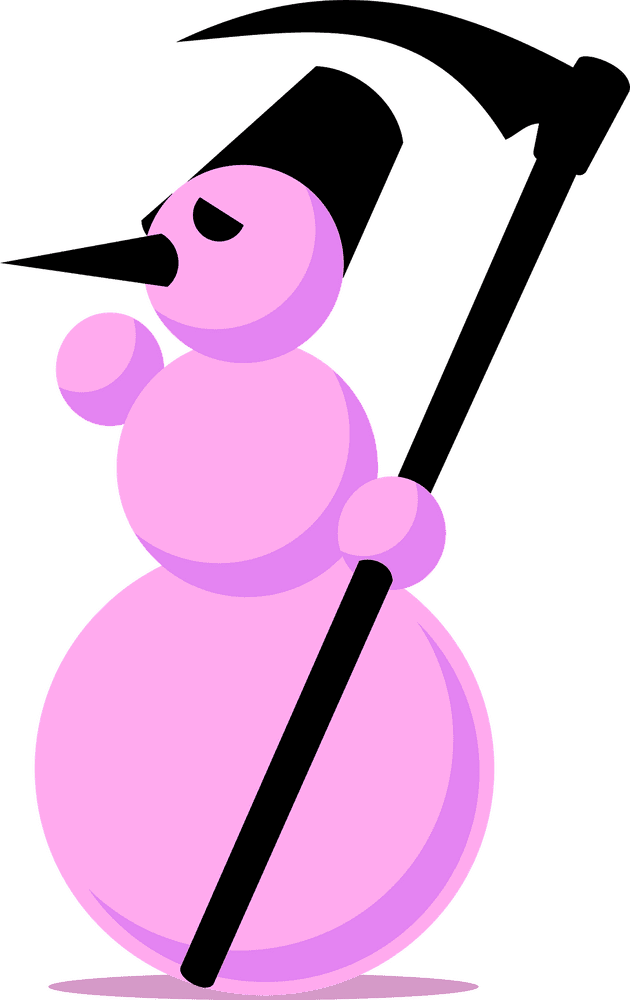Emo Snowman with a Sorrowful Soul PNG