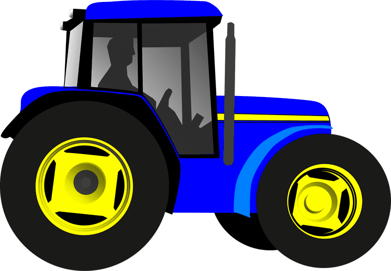 Vibrant Blue Farm Tractor for Efficient Harvesting PNG