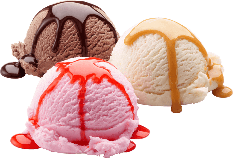 Delicious Ice Cream Delight Trio PNG