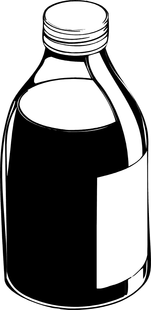 Elegant Black Ink Bottle Design PNG