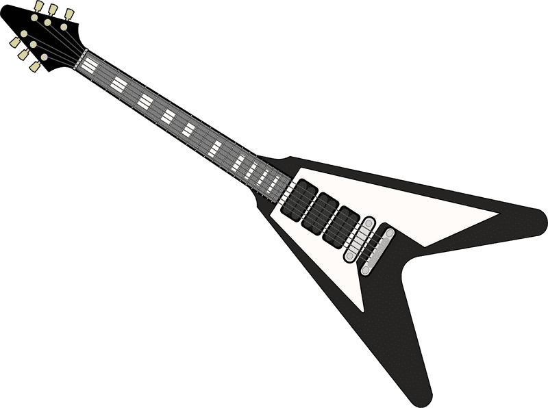 Modern Electric Guitar with Sleek Design PNG