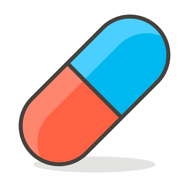 Colorful Dual-Capsule Pill Design PNG