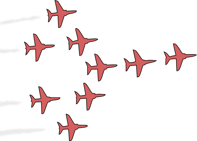 Airplane Formation in the Sky PNG