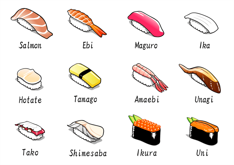 Sushi Delights A Colorful Assortment of Flavors PNG