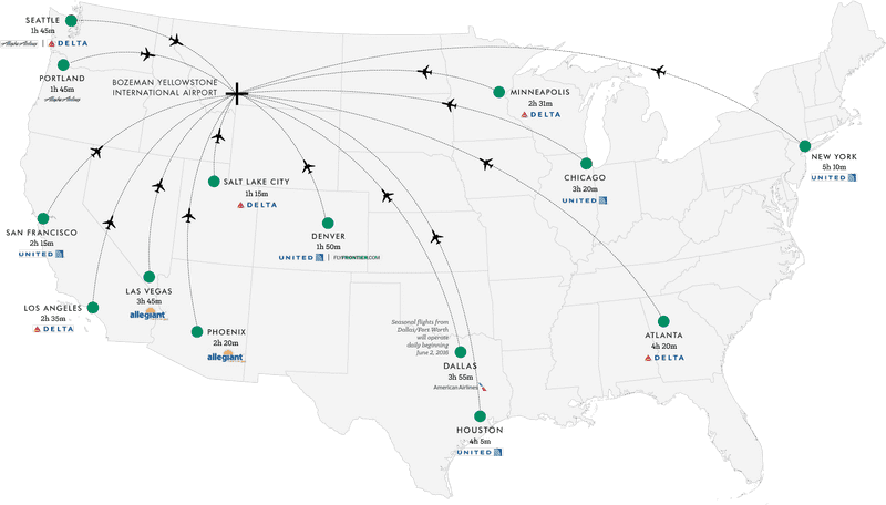 Antique Map of Historic U S Flight Routes PNG