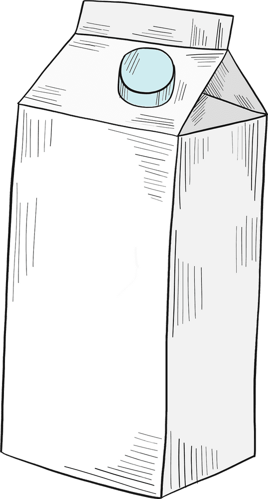 Classic White Milk Carton Design PNG