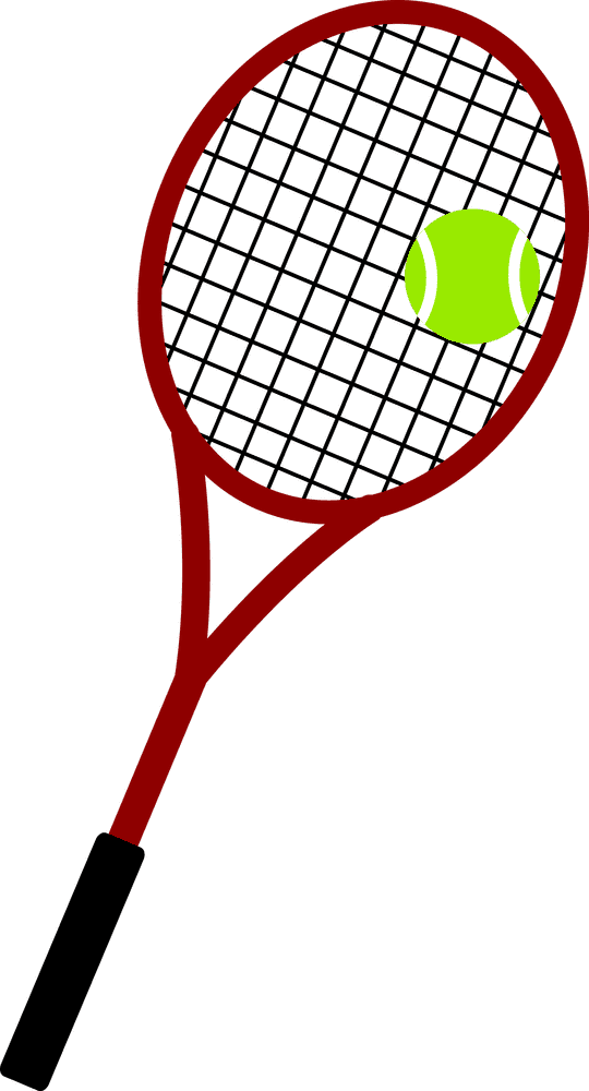 Vibrant Tennis Racket with Neon Ball PNG