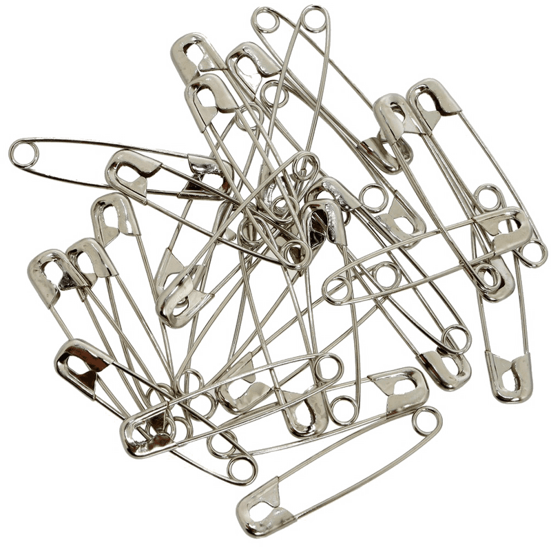 Classic Safety Pin Collection on Display PNG