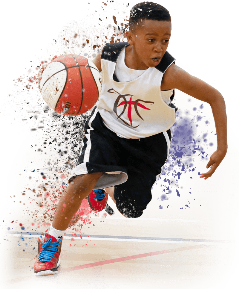 Dynamic Basketball Dribbler in Action PNG