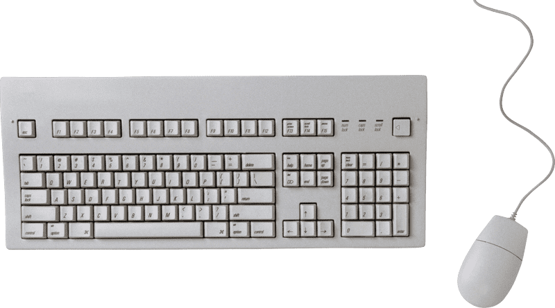 Classic White Keyboard and Mouse Duo PNG