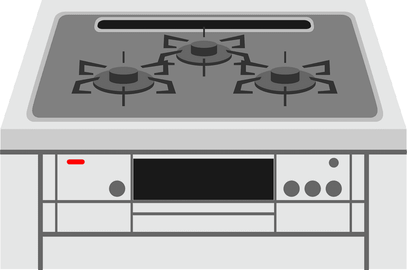 Modern Three-Burner Gas Stove Design PNG