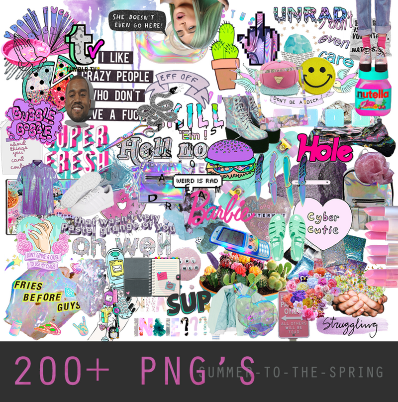 Spring Vibes A Colorful Collage of Youthful Energy PNG