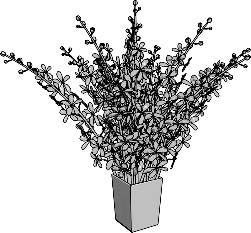 Elegant Flower Arrangement in a Modern Vase PNG