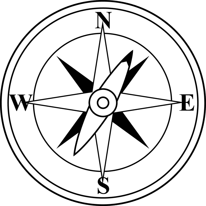 Compass Rose Navigating the Four Directions PNG