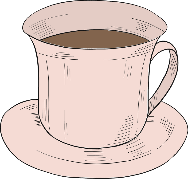 Delicate Pink Tea Cup on Saucer PNG