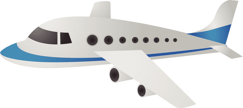 Sleek Blue and White Airplane Design PNG
