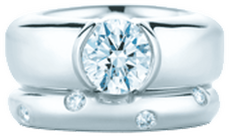 Elegant Diamond Jewelry Ring Set PNG