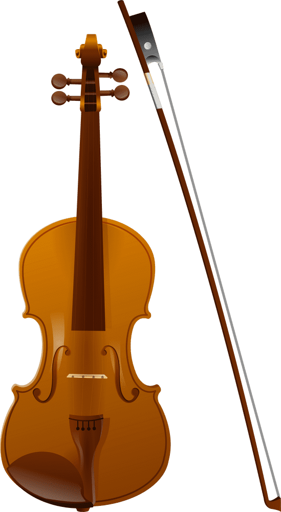 Elegant Violin with Bow Harmony PNG