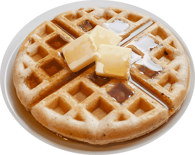 Golden Waffle Delight with Melting Butter PNG