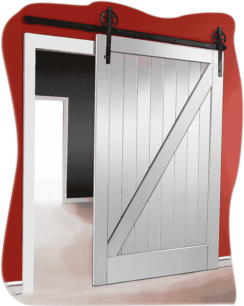 Modern Sliding Door with Rustic Touch PNG
