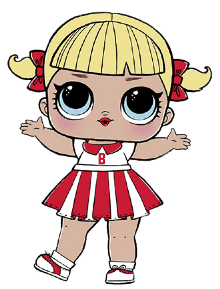 LOL Surprise Cheerleader Doll with Big Eyes PNG
