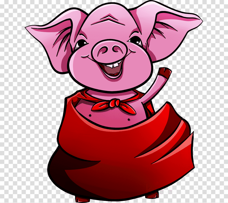 Cheerful Pig in a Quilt Blanket Cape PNG
