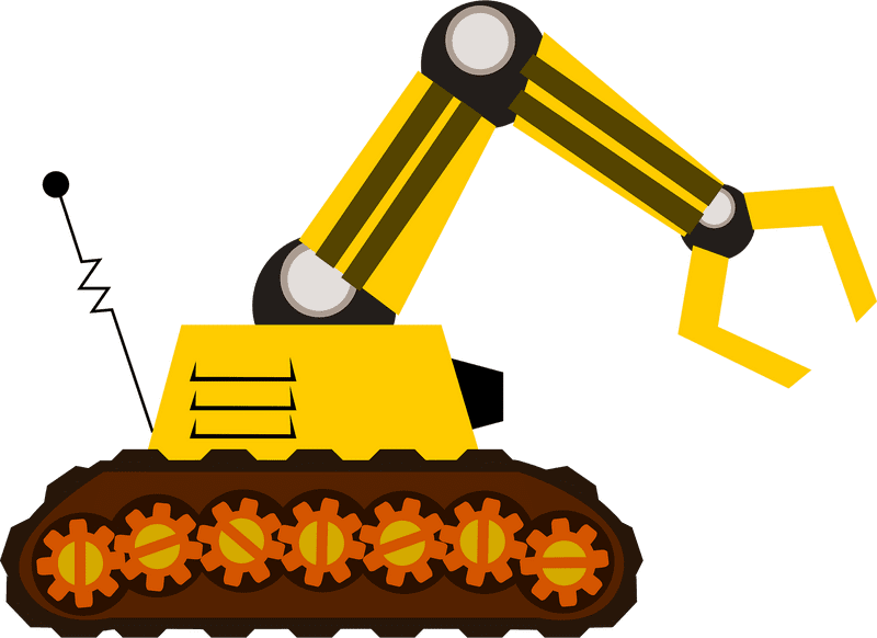 Bulldozer with Gripper Arm Attachment PNG