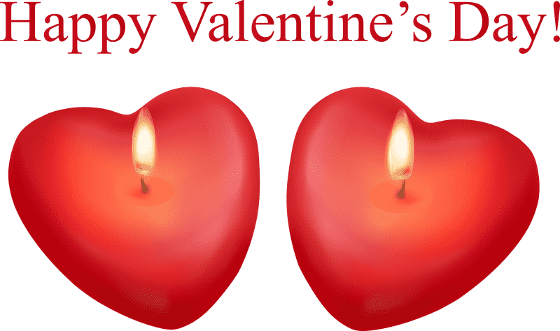 Romantic Candle Hearts for Valentine's Day PNG
