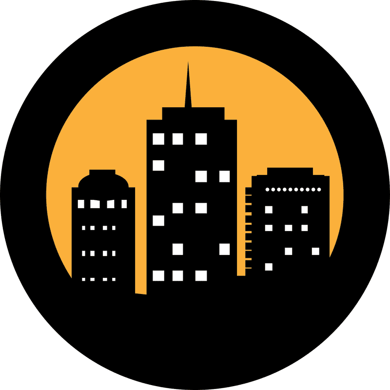 Elegant City Skyline at Dusk PNG