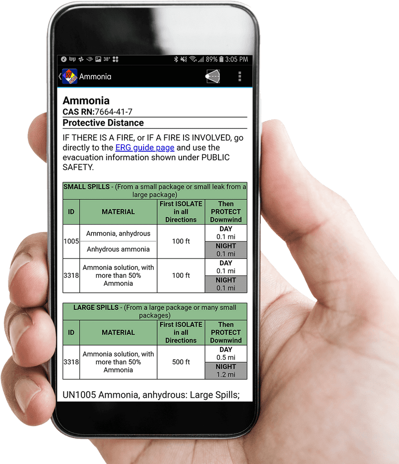 Mobile Device Safety Information Display PNG