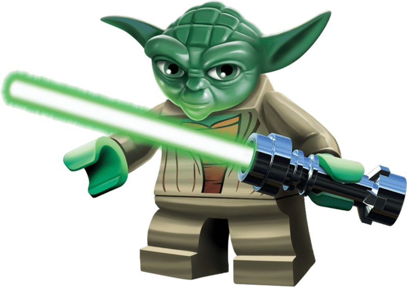 Lego Jedi Master Yoda with Lightsaber PNG