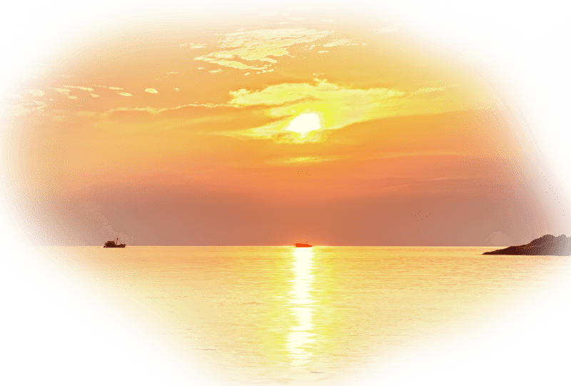 Serene Sunrise Over Tranquil Waters PNG