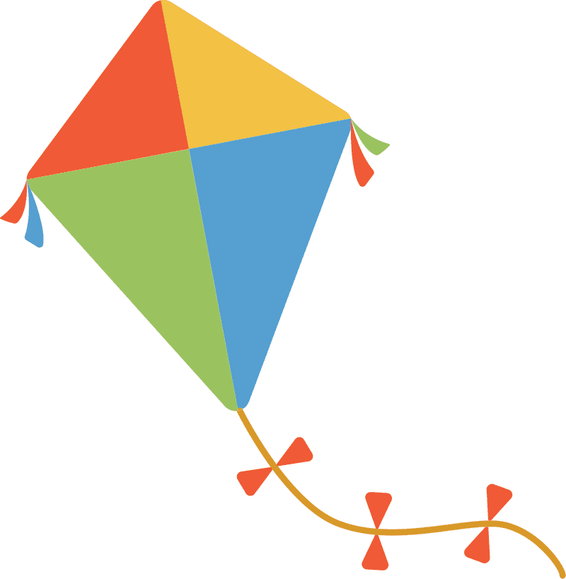 Colorful Kite Dancing in the Sky PNG