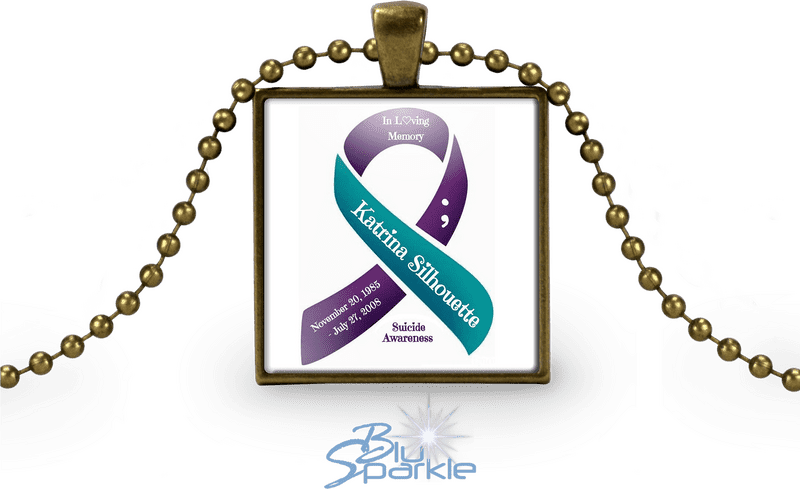 Katrina Silhouette Suicide Awareness Ribbon Tribute PNG