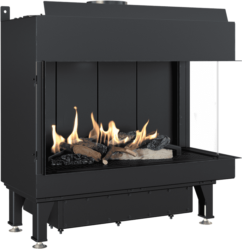 Modern Fireplace with Majestic Flames PNG