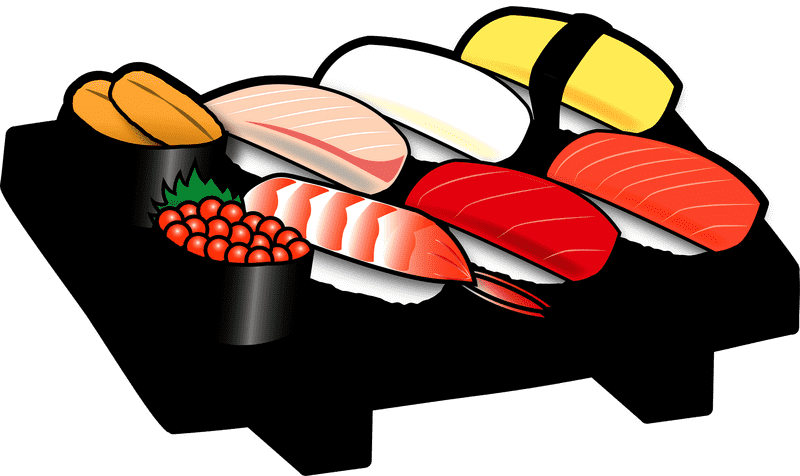 Sushi Delight An Assorted Japanese Feast PNG