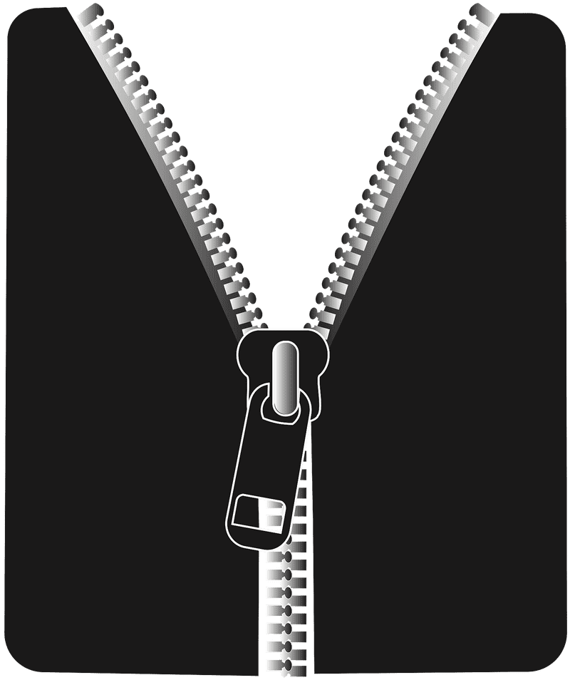 Stylish Black Jacket Zipper Design PNG