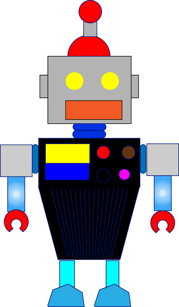 Colorful Friendly Robot Companion PNG