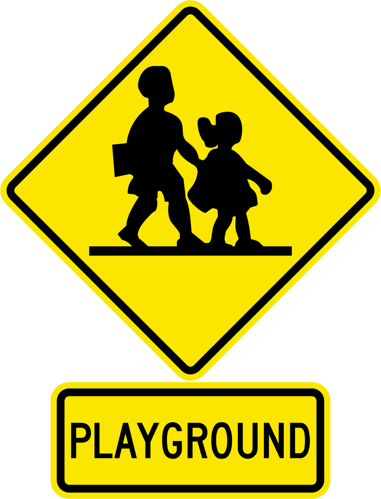 Child Safety at Play Playground Ahead PNG