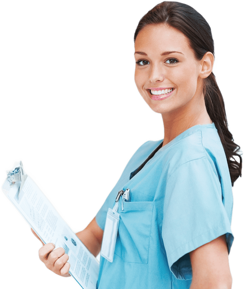 Caring Nurse with a Clipboard Ready to Help PNG
