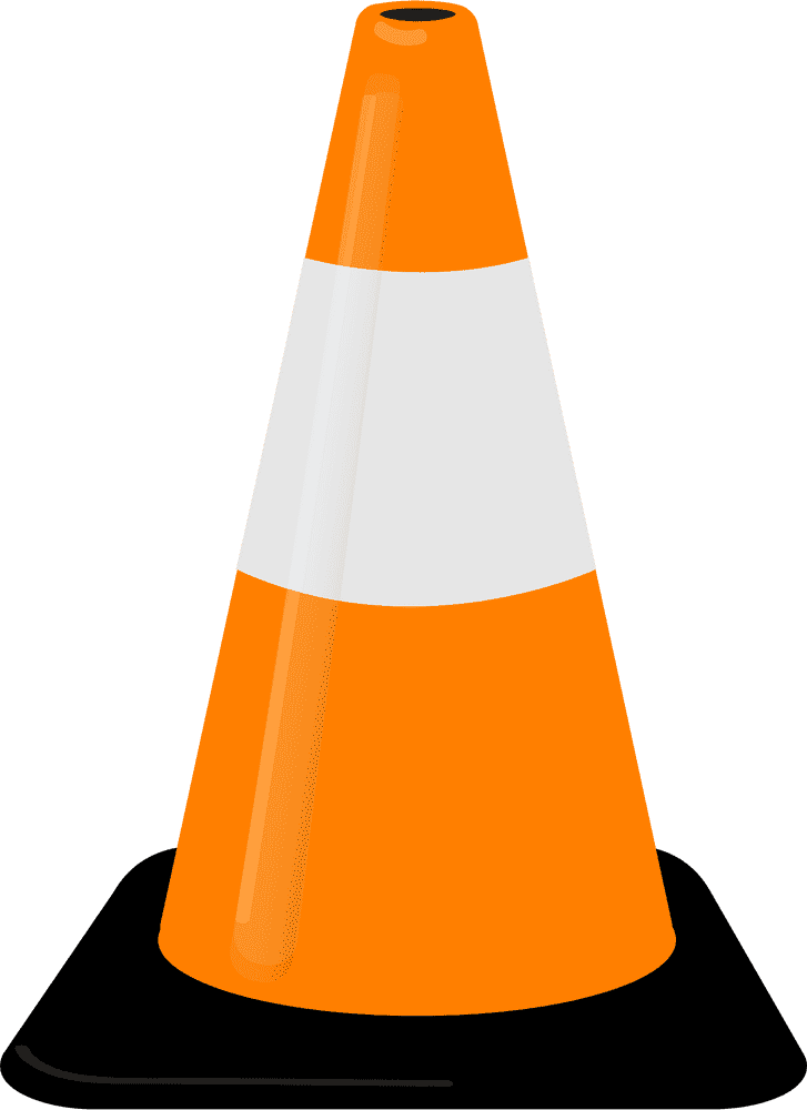 Traffic Cone Styled as an Ice Cream Cone PNG