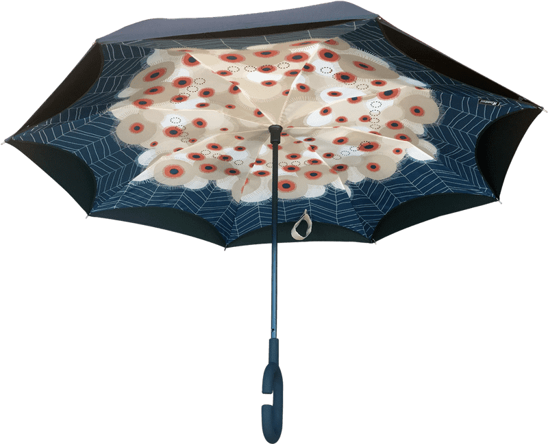 Colorful Beach Umbrella with Artistic Patterns PNG