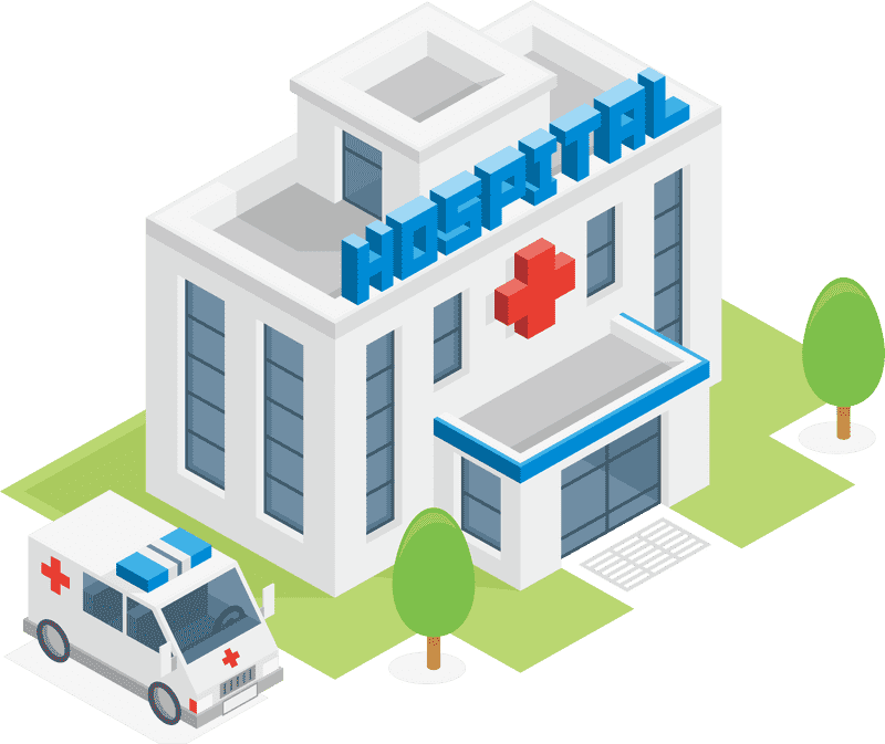 Modern Hospital with Ambulance Service PNG