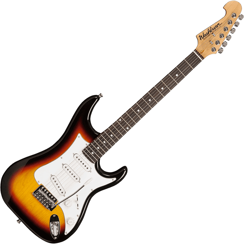 Classic Electric Guitar with Sunburst Finish PNG