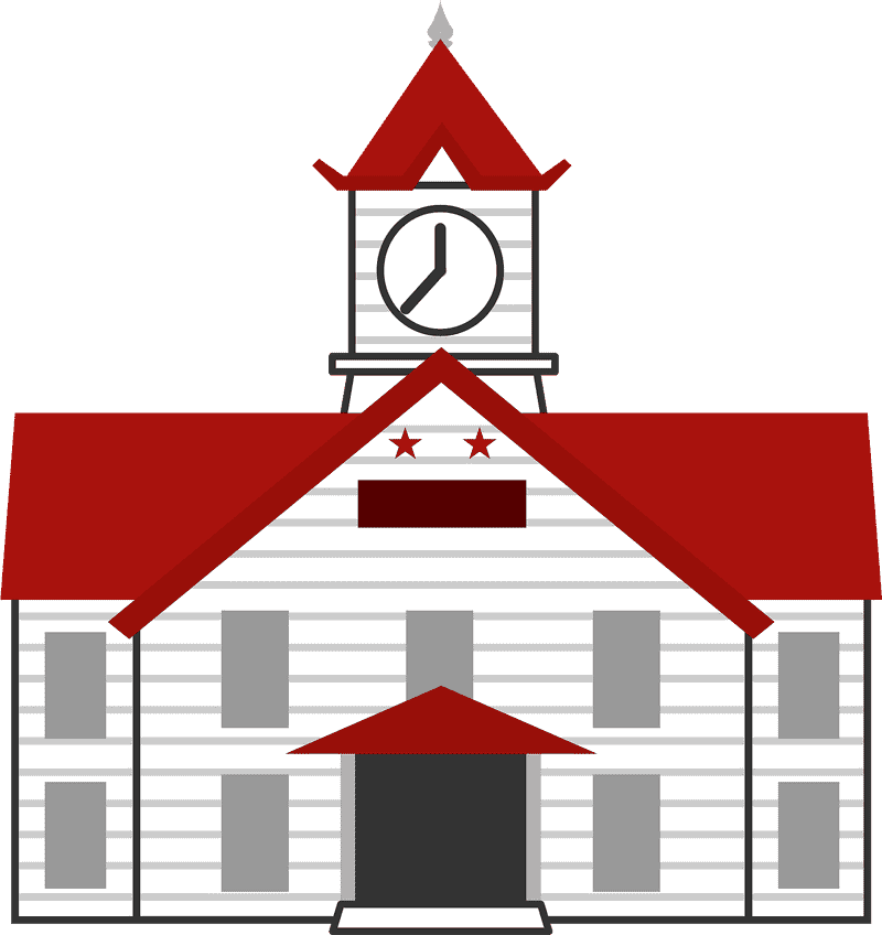 Rustic Red Clock Tower Landmark PNG